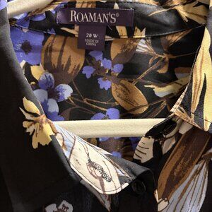 Roaman's Sheer Georgette Mega Tunic with self belt Size 20W-Womens Plus